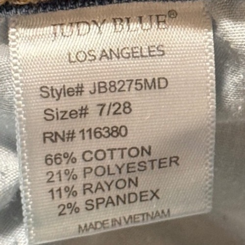 Judy Blue Mid Rise Distressed Skinny Jeans Medium‎ Wash Womens 7/28 - Picture 3 of 7